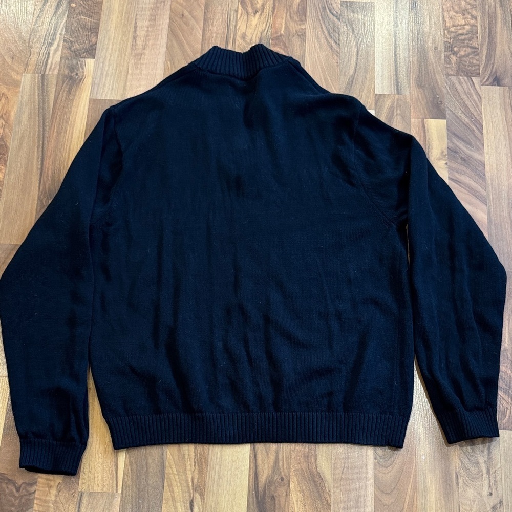 Chaps Men's Black Sweater with Dark Brown Elbow Patches - Picture 10 of 10